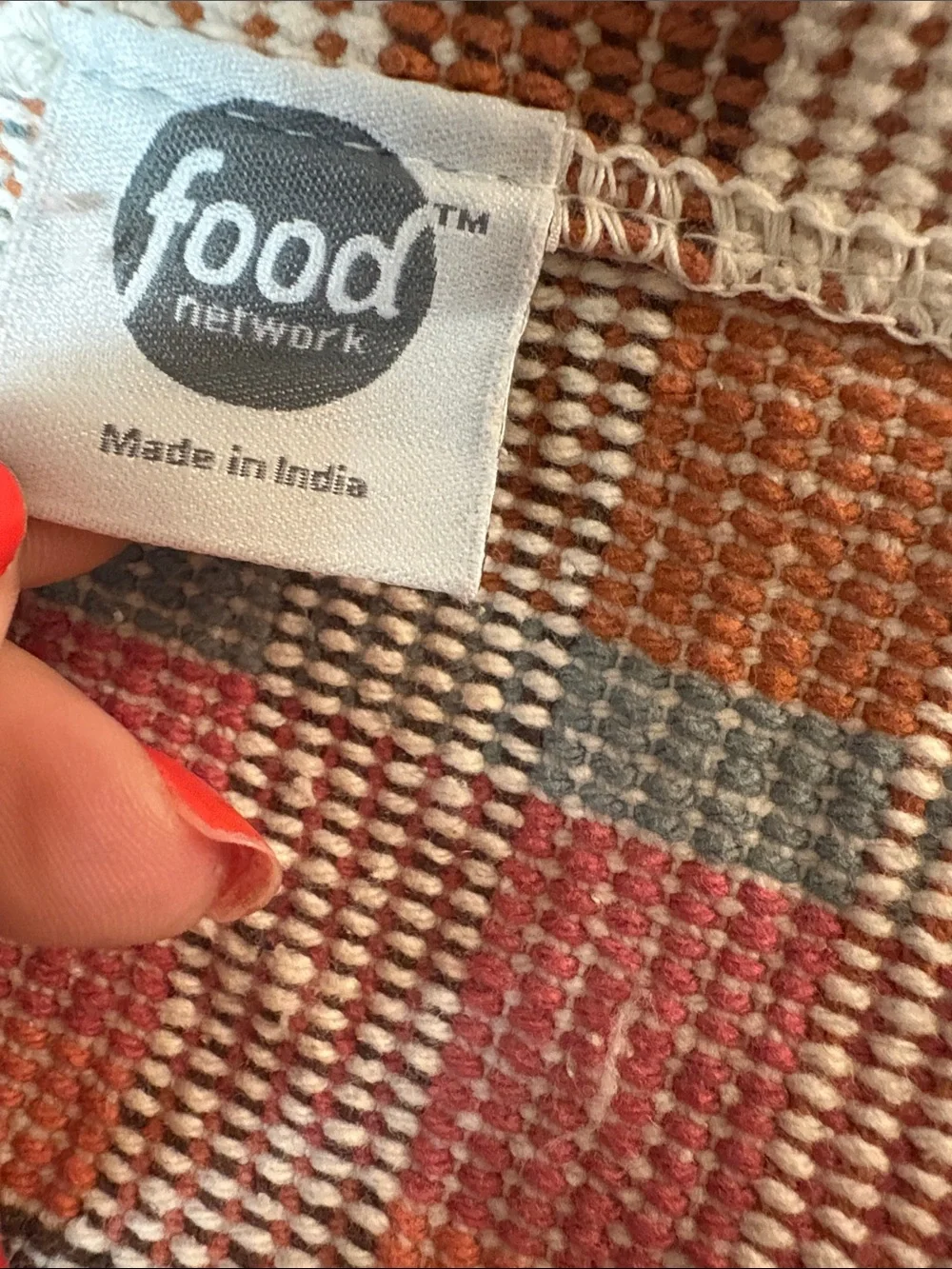 Placemats plaid fall Food Network cotton Multicolor Cream, Rust, Pink set of 4
